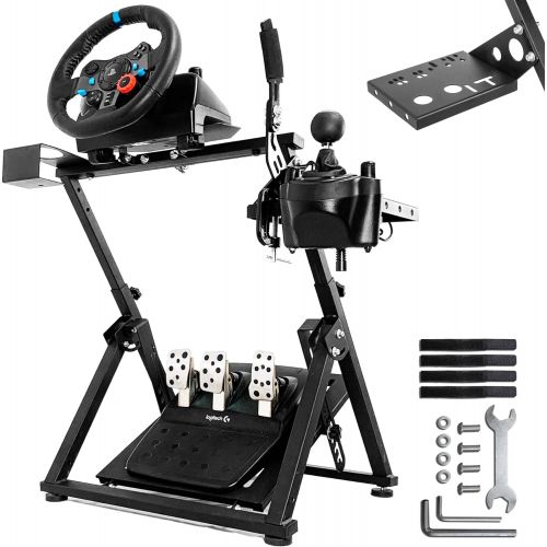  Minneer Youth X PRO Racing Wheel Stand Height Adjustable with Shifter Upgrade for Logitech G25,G27,G29,G920,G923,Thrustmaster TMX, T80, Gaming Steering Simulator Cockpit Wheel and
