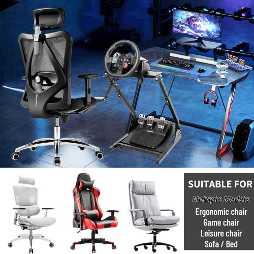  Minneer G923 Racing Wheel Stand Height Adjustable for Logitech G25, G27, G29, G920 Thrustmaster TMX, T80, PS4, PC Video Game Gaming Steering Simulator Cockpit Wheel and Pedals Not