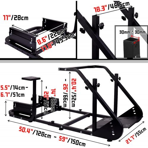  Minneer Racing Wheel Stand Suitable for G25 G27 G29 G920 Racing Wheel Steering Wheel Stand Racing Game Stand Simulator Cockpit with Capacity 220LBS Without Wheel and Pedals (Black)