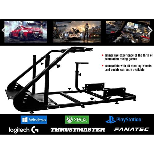  Minneer Racing Wheel Stand Suitable for G25 G27 G29 G920 Racing Wheel Steering Wheel Stand Racing Game Stand Simulator Cockpit with Capacity 220LBS Without Wheel and Pedals (Black)