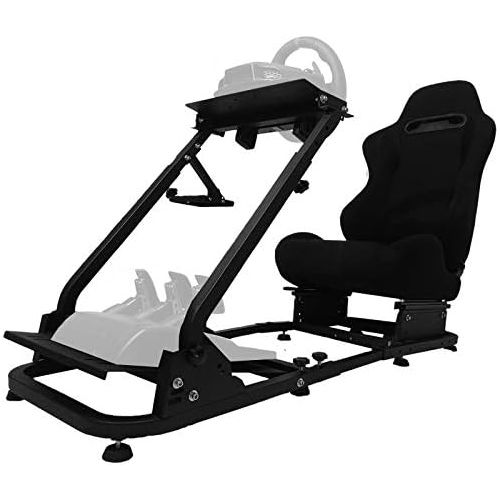  Minneer Racing Seat Simulator Cockpit Height Adjustable Racing Steering Wheel Stand/Fits Fantec, Logitech G25, G27, G29, Thrustmaster/Compatible with Xbox One, Playstation, PC Plat