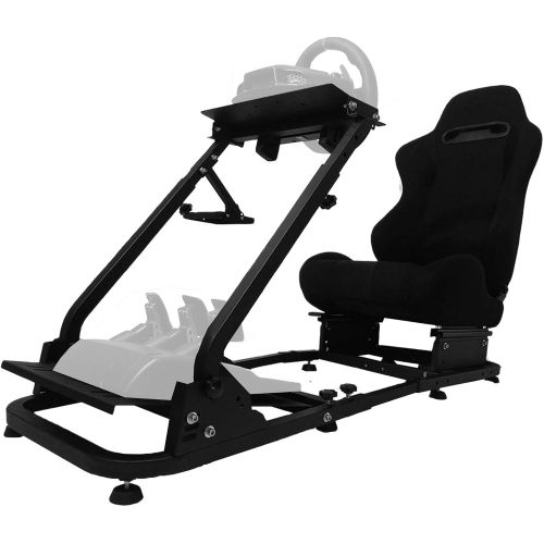  Minneer Racing Seat Simulator Cockpit Height Adjustable Racing Steering Wheel Stand/Fits Fantec, Logitech G25, G27, G29, Thrustmaster/Compatible with Xbox One, Playstation, PC Plat