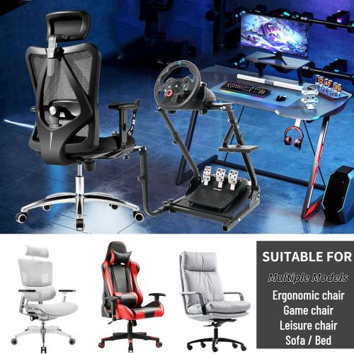  Minneer Racing Wheel Stand Pro Compatible with Logitech G920，G29，G25, G923 , Racing Simulator Steering Wheel Simulator Stand Gaming Fame Mount, Foldable & Tilt-Adjustable，Wheel and