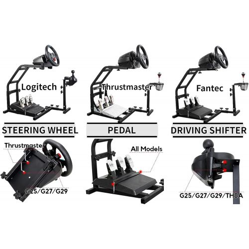  Minneer Racing Wheel Stand with V2 Support Game Support Stand Up Simulation Driving Cockpit for Logitech G29, G27, G25, G920, All Thrustmaster Racing Simulator Wheel Stand Without