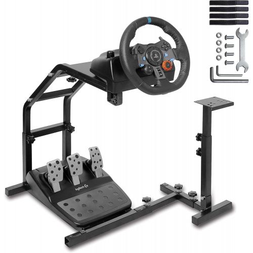  Minneer Racing Wheel Stand with V2 Support Game Support Stand Up Simulation Driving Cockpit for Logitech G29, G27, G25, G920, All Thrustmaster Racing Simulator Wheel Stand Without