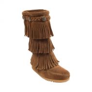 Minnetonka 3 Layer Fringe Boot, Dusty Brown, Size 7 M Us Toddler