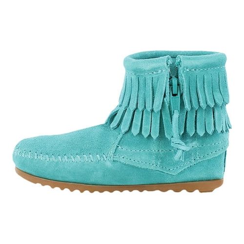  Girls Minnetonka Double Fringe Side Zip Boot