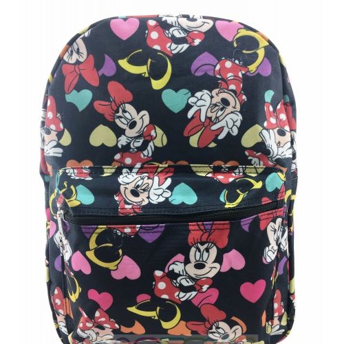  Minnie Mouse Black Allover Print 16 Girls Large School Backpack-black
