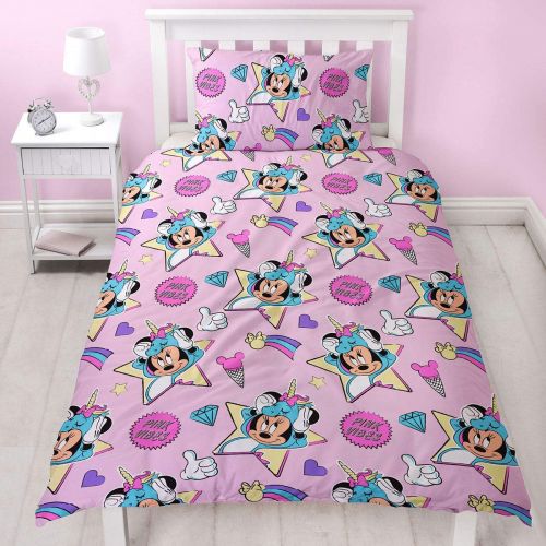  Minnie Mouse Unicorns Single / Twin Duvet Cover and Pillowcase Set