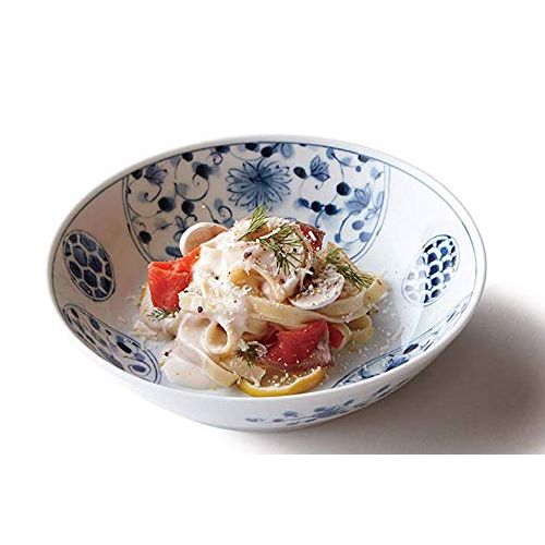  Mino Ware Japanese Ceramic 8.3 Bowl for Pasta or Salad Hanaimari pattern Made in JAPAN