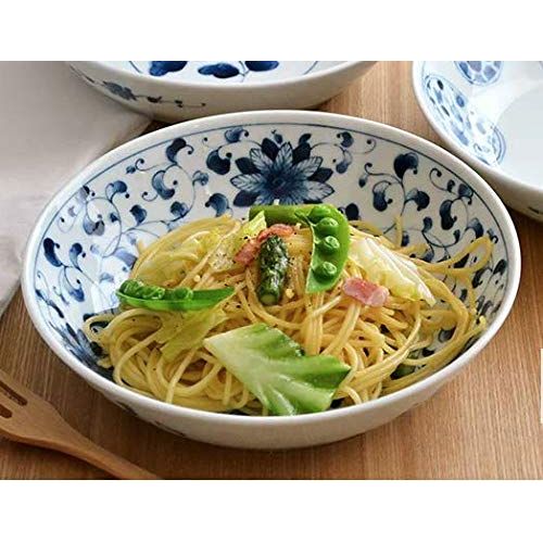  Mino Ware Japanese Ceramic 8.3 Chrysanthemum arabesque pattern Bowl for Pasta or Salad Made in JAPAN