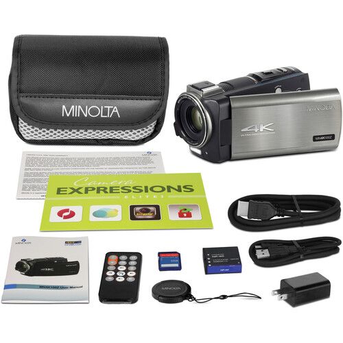  Minolta MN4K100Z UHD 4K Camcorder with 10x Optical Zoom (Gunmetal Gray)