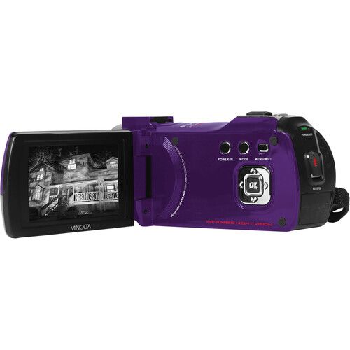  Minolta MN220NV Full HD Night Vision Camcorder with 16x Digital Zoom (Purple)