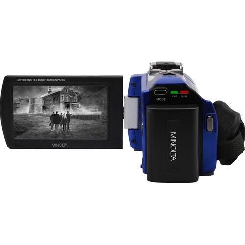  Minolta MN2K50NV 2.7K Quad HD 48MP IR Night Vision Camcorder(Blue)