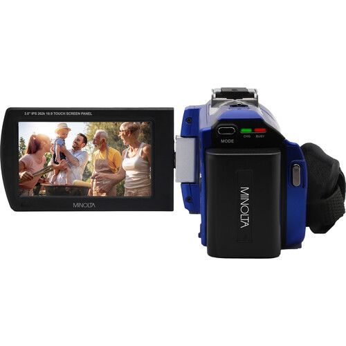  Minolta MN2K50NV 2.7K Quad HD 48MP IR Night Vision Camcorder(Blue)