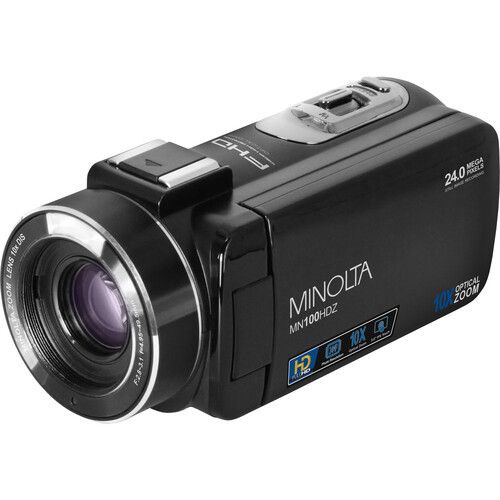  Minolta MN100HDZ Full HD Night Vision Camcorder with 10x Optical Zoom (Black)