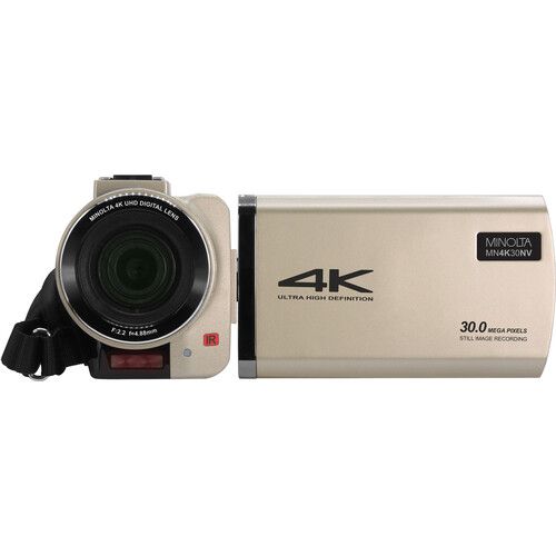  Minolta MN4K30NV UHD 4K IR Night Vision Camcorder (Champagne)