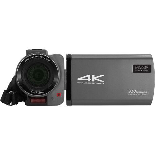  Minolta MN4K30NV UHD 4K IR Night Vision Camcorder (Gunmetal Gray)
