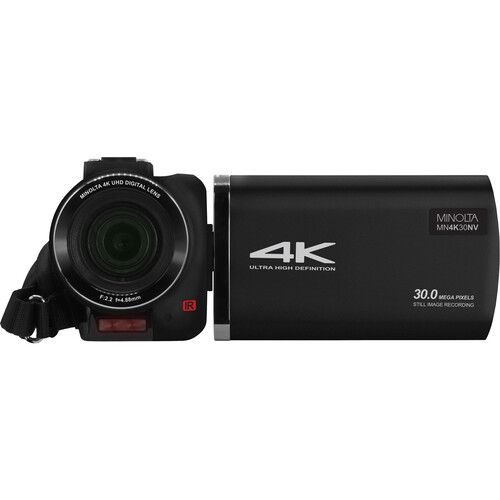  Minolta MN4K30NV UHD 4K IR Night Vision Camcorder (Black)