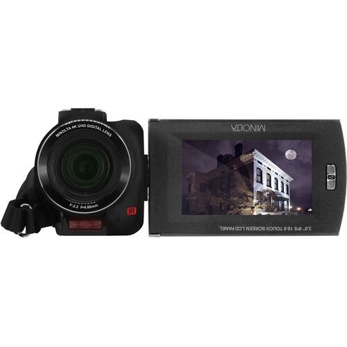  Minolta MN4K30NV UHD 4K IR Night Vision Camcorder (Black)
