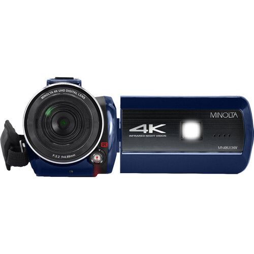  Minolta MN4K40NV UHD 4K IR Night Vision Camcorder (Blue)