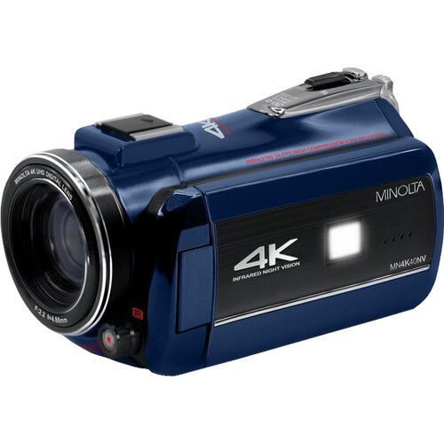  Minolta MN4K40NV UHD 4K IR Night Vision Camcorder (Blue)