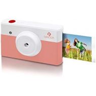 [아마존베스트]Minolta Instapix 2 in 1 Instant Print Digital Camera & Bluetooth Printer, Coral Pink