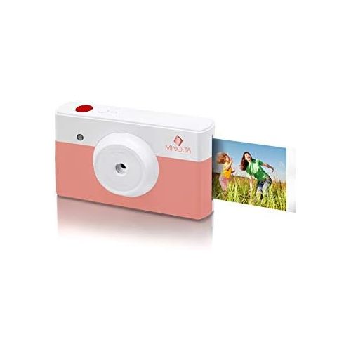  [아마존베스트]Minolta Instapix 2 in 1 Instant Print Digital Camera & Bluetooth Printer, Coral Pink