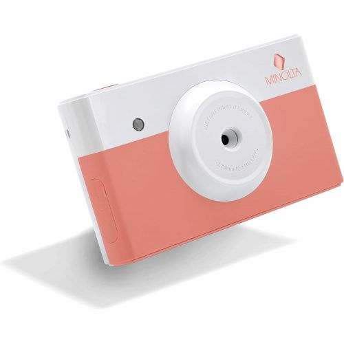  [아마존베스트]Minolta Instapix 2 in 1 Instant Print Digital Camera & Bluetooth Printer, Coral Pink