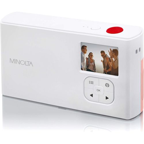  [아마존베스트]Minolta Instapix 2 in 1 Instant Print Digital Camera & Bluetooth Printer, Coral Pink