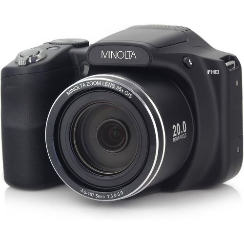  Minolta 20 Mega Pixels High Wi-Fi Digital Camera with 35x Optical Zoom, 1080p HD Video & 3 LCD, Black(MN35Z-BK)