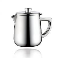 Minos Stunning Classy Hand Polished Stainless Steel Teapot - 17.6 fl oz - With Lid And Heatproof Hollow Stainless Steel Handle