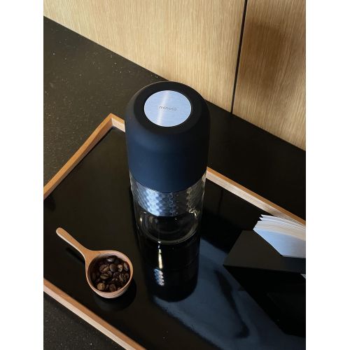  Minoto Electric Ceramic Conical Burr Coffee Grinder - 5 Adjustable Grind Settings - Whole Bean Mill for Aeropress, Drip Coffee, Espresso, French Press, Cold Brew - Portable & Trave