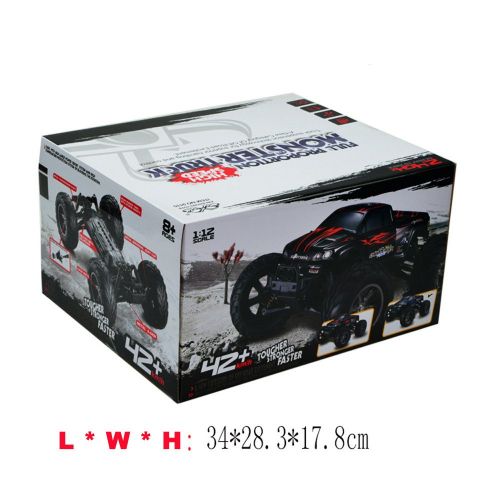  Mintu Size 1:12 Scale High Speed 42km/h 35+MPH 2.4GHZ 2WD Remote Control Truck 9125,Radio Controlled Off-Road RC Car Electronic Monster Truck R/C RTR Hobby Grade Cross-Country Car