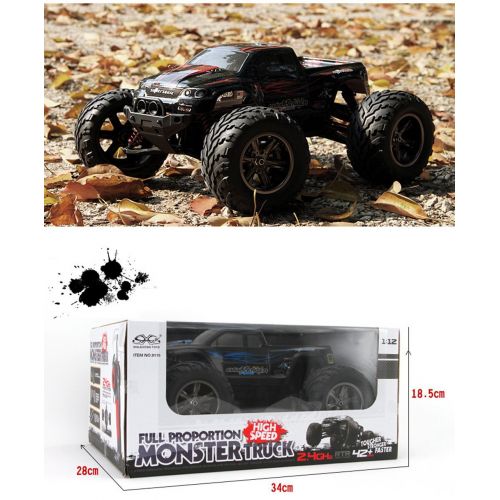  Mintu Size 1:12 Scale High Speed 42km/h 35+MPH 2.4GHZ 2WD Remote Control Truck 9125,Radio Controlled Off-Road RC Car Electronic Monster Truck R/C RTR Hobby Grade Cross-Country Car