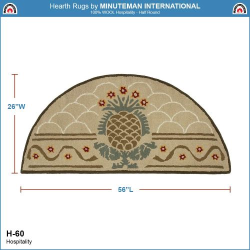  Minuteman International Hospitality Wool Hearth Rug, Half Round