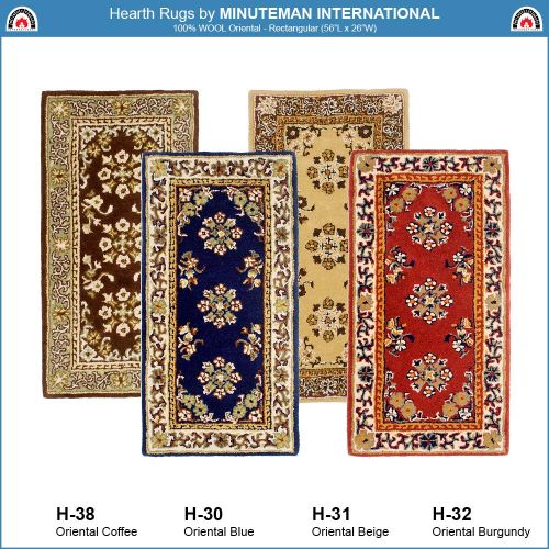  Minuteman International Coffee Oriental Wool Hearth Rug, Rectangular