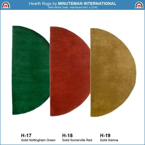  Minuteman International Somerville Red Solid Wool Hearth Rug, Half Round