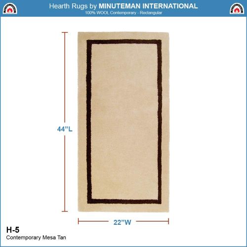  Minuteman International Mesa Tan Contemporary Wool Hearth Rug, Rectangular