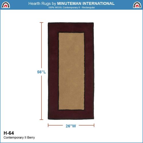  Minuteman International Contemporary II Berry Wool Hearth Rug, Rectangular