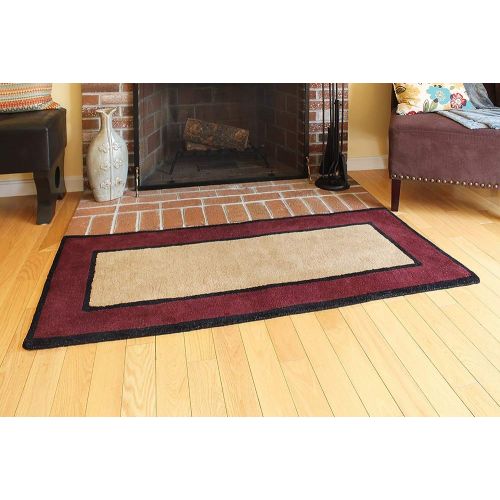  Minuteman International Contemporary II Berry Wool Hearth Rug, Rectangular