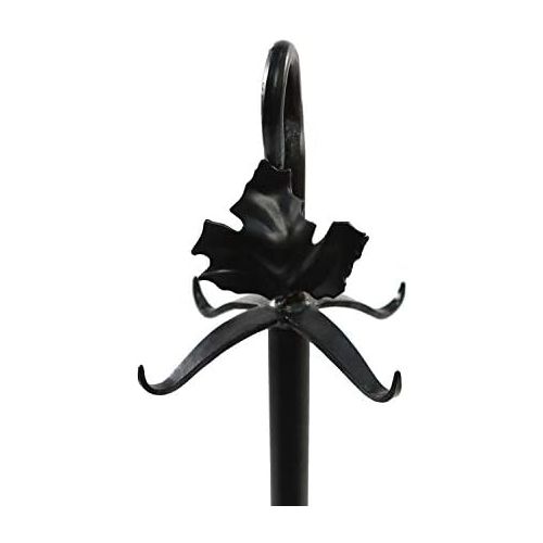  Minuteman International Maple Leaf 5-piece Wrought Iron Fireplace Tool Set, Graphite