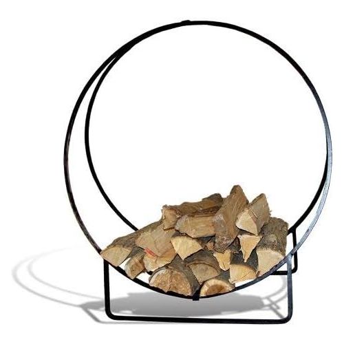  Minuteman International, 36-inch Hoop Log Fire Wood Holder, Black