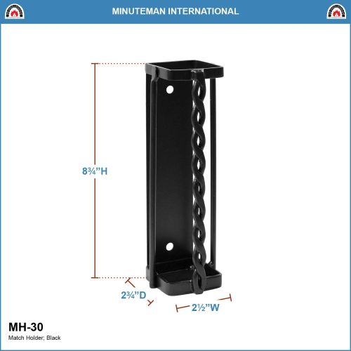  Minuteman International Twisted Rope Fireplace Match Holder, Graphite