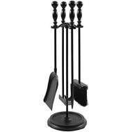 Minuteman International Bolton 5-piece Mini Fireplace Stove Tool Set, Black