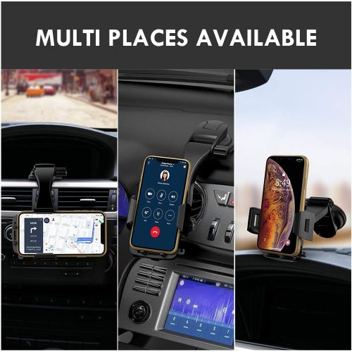  [아마존 핫딜]  [아마존핫딜]Miracase Cell Phone Holder for Car,Upgrade Dashboard & Windshield 360° Rotation One Button Car Phone Mount Holder Compatible iPhone Xs MAX/XS/XR/X/8plus/7/8/6,Galaxy S10/S9/S8,Goog