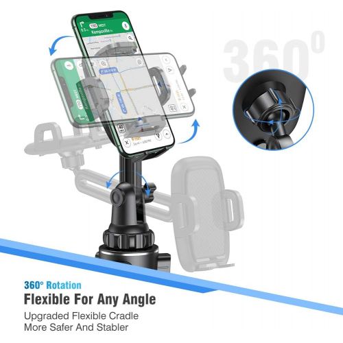  [아마존베스트][2020 Upgraded] Cup Holder Phone Mount,Miracase Long Neck Never Shake Car Cup Phone Holder Cradle Car Mount for iPhone 12/12 Pro max/11 Pro/XR/XS Max/X/8/7 Plus/6/Samsung S10/Note