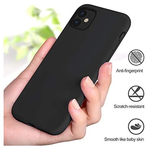  [아마존베스트]Miracase Liquid Silicone Case Compatible with iPhone 11 6.1 inch(2019), Gel Rubber Full Body Protection Cover Case Drop Protection Case (Black)