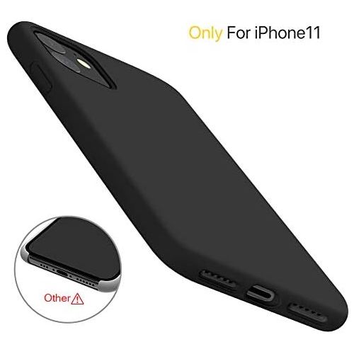  [아마존베스트]Miracase Liquid Silicone Case Compatible with iPhone 11 6.1 inch(2019), Gel Rubber Full Body Protection Cover Case Drop Protection Case (Black)