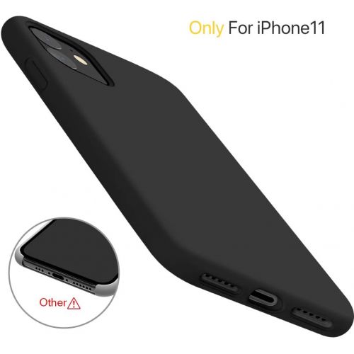  [아마존베스트]Miracase Liquid Silicone Case Compatible with iPhone 11 6.1 inch(2019), Gel Rubber Full Body Protection Cover Case Drop Protection Case (Black)